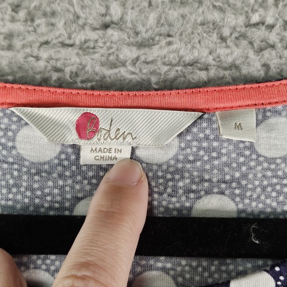 Boden Dress Size M Blue Polkadot Tassel Pockets Beachy Coastal Vacation‎ Resort - Picture 6 of 14